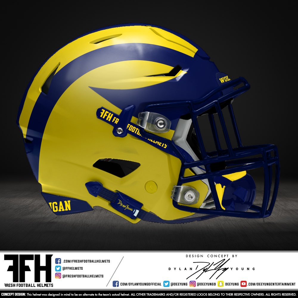 FFhelmets's tweet image. Michigan Wolverines, college. Design concept by @deeyung. #FreshFootballHelmets