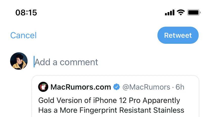 Twitter อัปเดตใหม่ เปลื่ยนวิธี Retweet (ver. 8.41.1)

UI จะขึ้นเป็น Quote Tweet แต่ถ้าไม่พิมพ์อะไรก็จะเป็นการ Retweet ปกติ