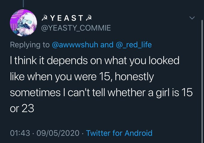 In fact he knew a large number of his followers were minors as before the thigh competition he ran a poll specifically to check how many people following him were underage and made comments about finding an underage girl attractive because he "couldn't tell" if a she was 15 or 23