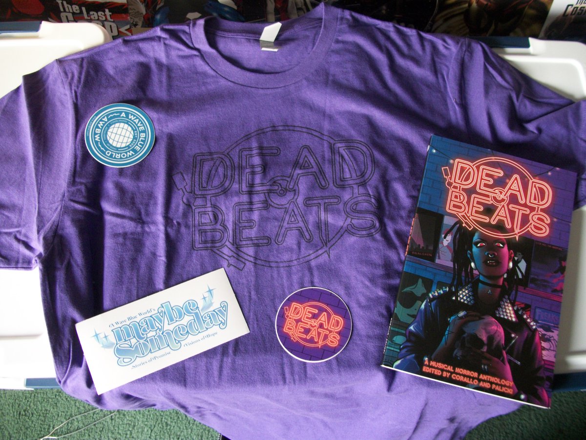 Dead Beats comic, stickers and tee mailed to me from a contest I won arrived! @AWaveBlueWorld