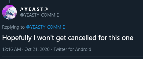 Even after being forced to take the contest down and say sorry he continues to make dumb comments about being "cancelled" for grooming like he didn't deserve the criticism he gotNews flash Yeast, you weren't being cancelled, just held responsible for the things you said and did