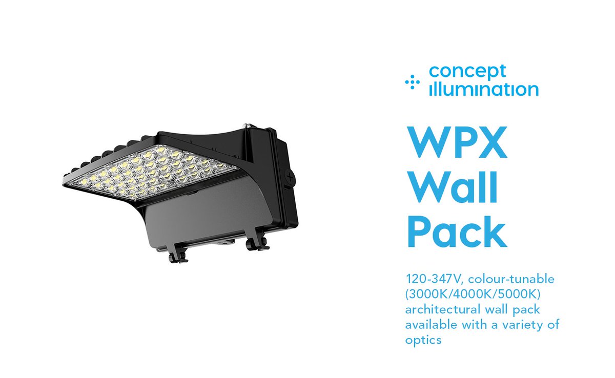 We’re very excited about the new WPX wall packs from CSC LED. Available in 30W, 50W, and 100W with an input voltage of 120-347V, this colour-tunable luminaire is one of our most versatile exterior lighting products to date.
