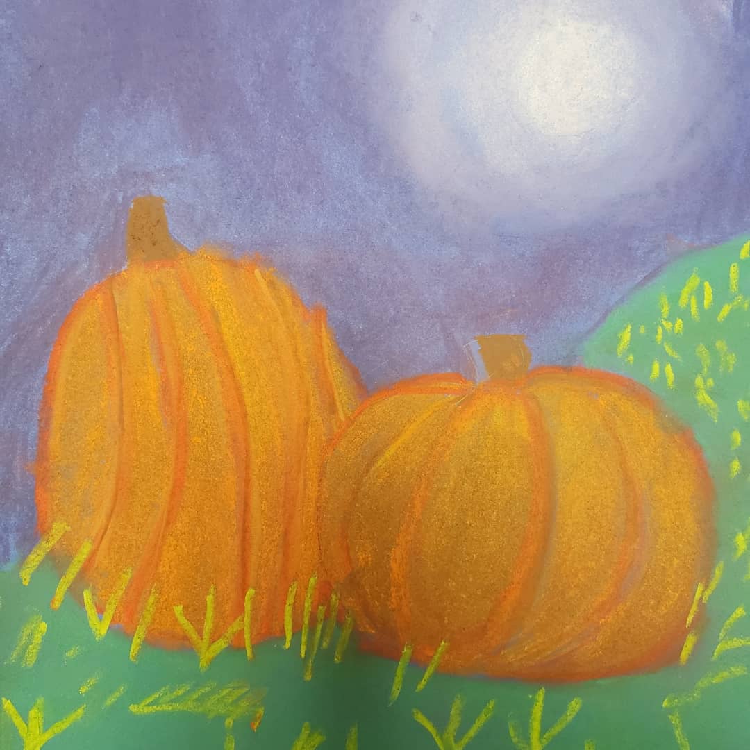 artroommadness's tweet photo. @BCreekElem #4thgrade #fallartproject @NhcsArts Learning about value, tints and shading with our pumpkin moonscapes. https://t.co/4nULJAX1zK