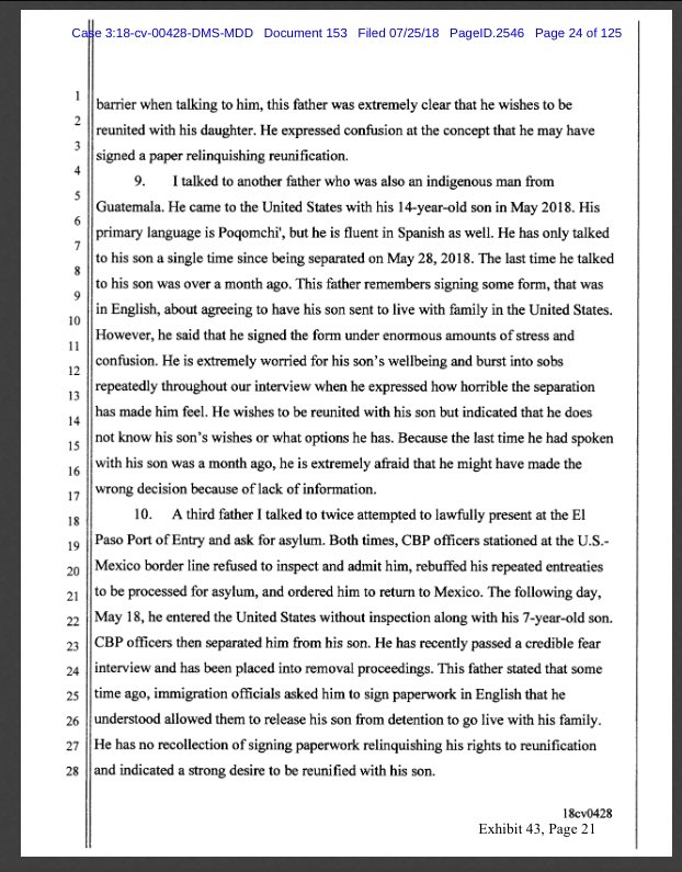 Some parents, when presented with that ICE form, didn’t know what they were signing.That’s right—some parents were coerced by ICE into signing a form which gave up their rights to reunite with their kids.How do I know? Because I talked to many of them as this happened!