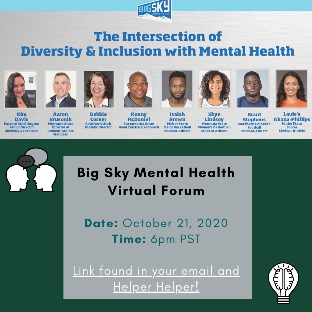 Big Sky Forum on tomorrow discussing diversity and inclusion with mental health 🧠 Tune in at 6pm PST #togetherviks