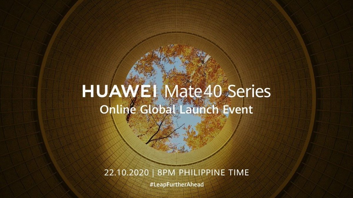 yugatech's tweet photo. Are you ready for Huawei's latest flagship smartphones? Stay tuned for the official unveiling happening on October 22, 8PM, PH Time. #LeapFurther #HUAWEIMate40PH https://t.co/OWkQGYVBUf