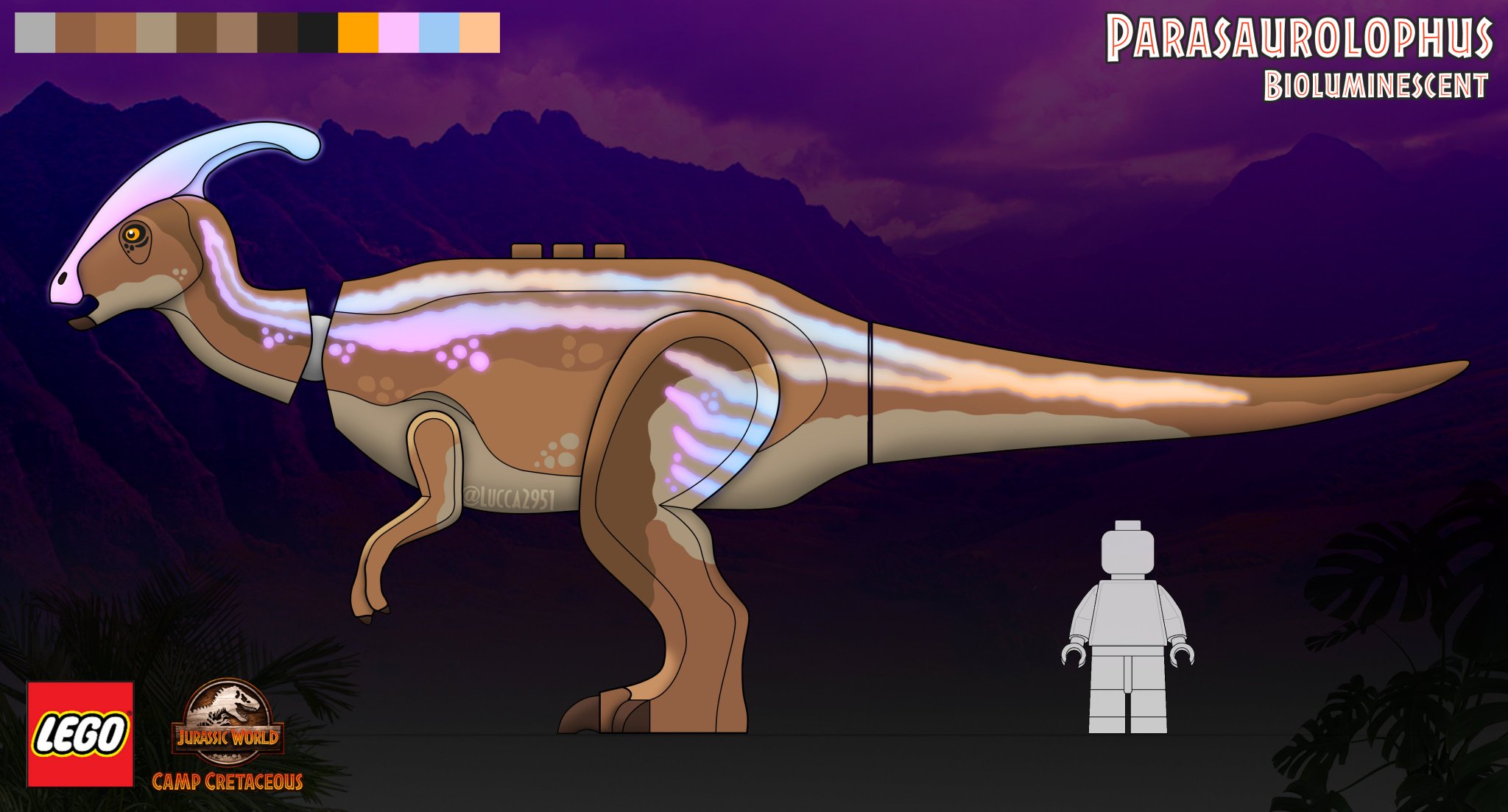 Dr Wu must've put the bioluminescent genes into these Parasauroloph...