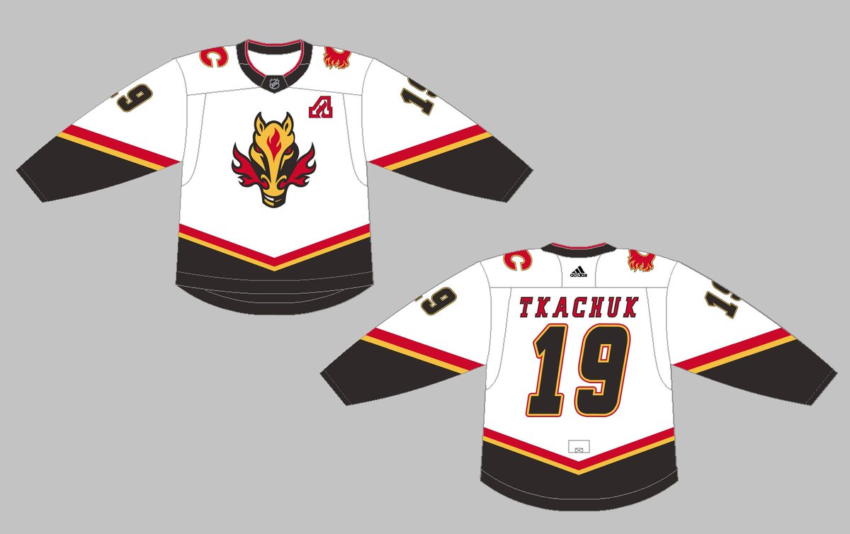 Beaviwi89's tweet image. Alright everybody I received some suggestions/requests for my reverse retro @NHLFlames concept yesterday so I've made different versions and included the original concept from yesterday. 
Which one is everyone's favourite? Personally I still like the original concept the best!