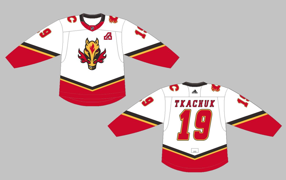 Beaviwi89's tweet image. Alright everybody I received some suggestions/requests for my reverse retro @NHLFlames concept yesterday so I've made different versions and included the original concept from yesterday. 
Which one is everyone's favourite? Personally I still like the original concept the best!