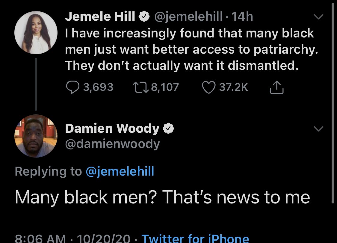 I wasn’t going to address this because fuck y’all stupid and late asses but...Damien ain’t never been the brightest bulb on the string but he represents what I said about men in general: Yall don’t have male FRIENDS and you don’t have real conversations w/each other +