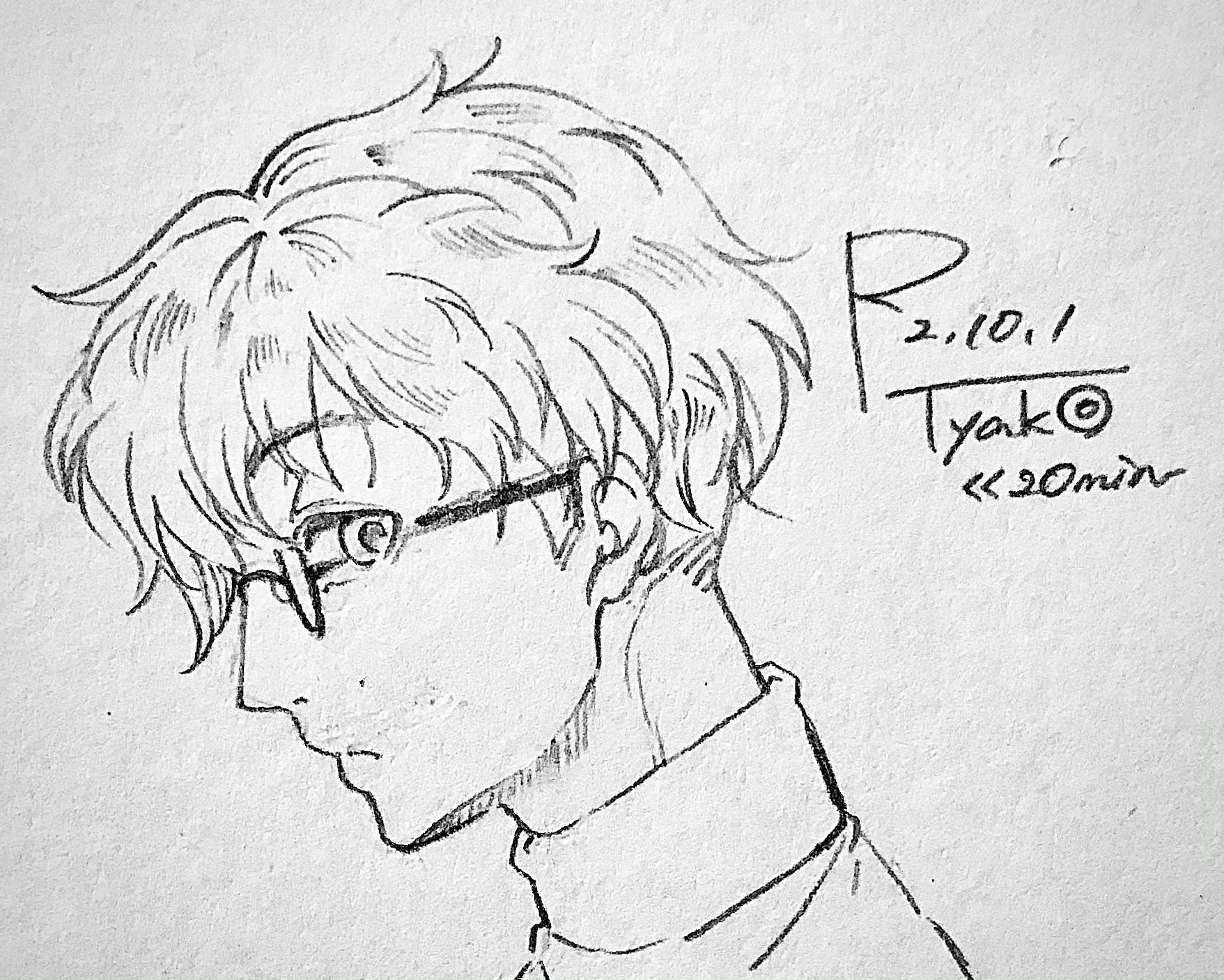 チャコ クロノワ Pixivsketch 眼鏡 オリジナルイラスト アナログイラスト 男性 横顔 冴えない先生 T Co Khnzfwv8bk Twitter