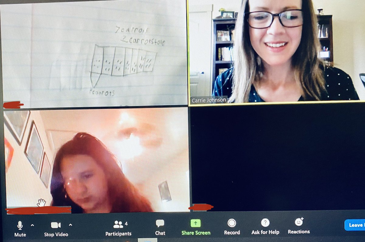 I am SO proud of my school community. We’re using our breakout rooms to take turns sharing tape diagrams and using sentence frames to give peer feedback. Finished with a reflective whole group debrief.  #uted #nbctstrong #youreinvitedtobeexcitedaboutlearning #slcsd