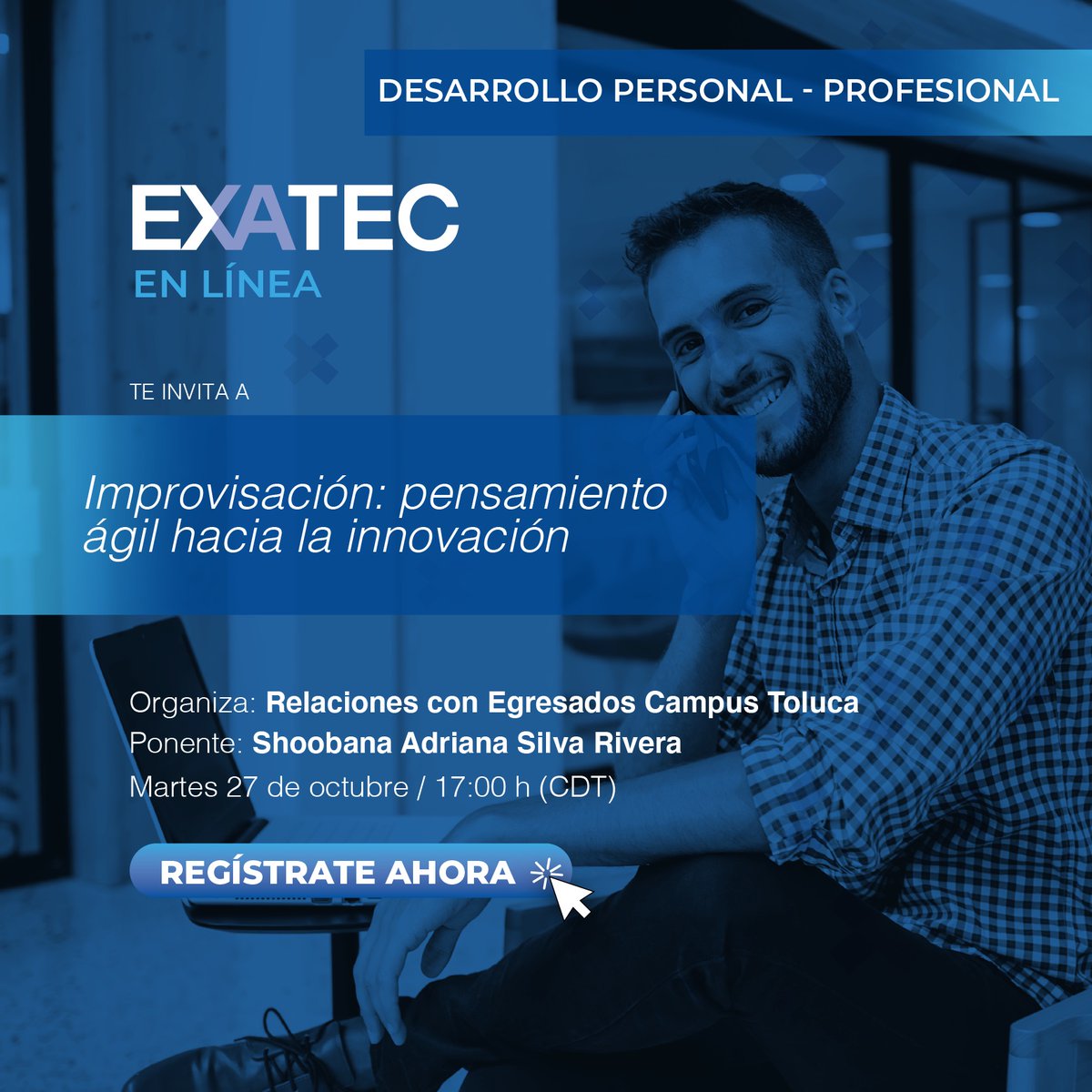 No te pierdas nuestro próximo EXATEC en Línea con Shoobana Silva. Regístrate en: bit.ly/Regshoobana