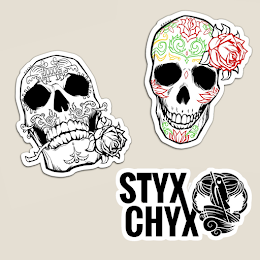 TheStyxChyx's tweet photo. You can trace the beginnings of @TheStyxChyx to one of the most vibrant holidays dedicated to the dearly departed: Día de Muertos. 

In its honor, we commissioned original artwork of calaveras by @azonka. 

Our first official fundraiser of 2020!

👉https://t.co/xL1wLXNP02👈 https://t.co/6Vd1Aku7s8
