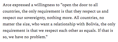 Now if you know anything about US imperialism and global politics, you will recognize this bit as brazen heresy against imperial doctrine: