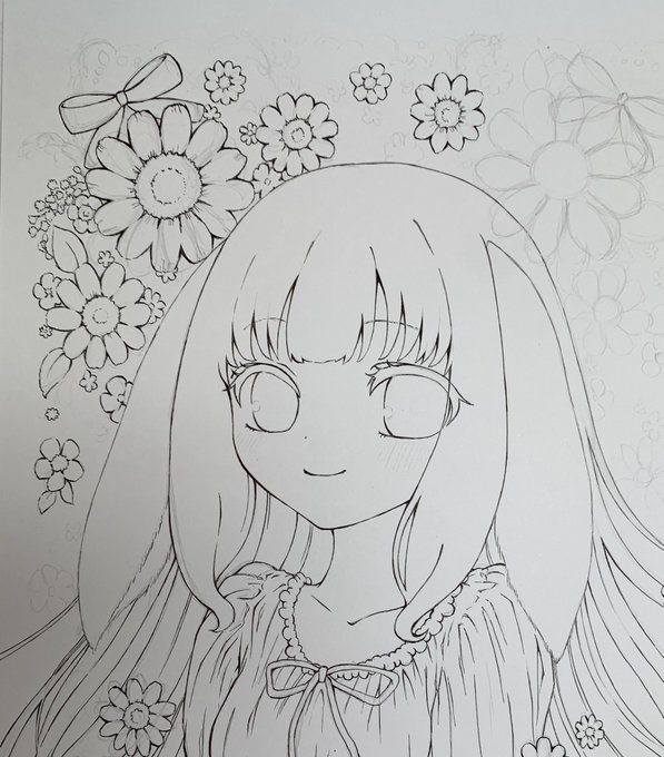⑦ペン入れ途中
人物は終わったけど一向に進みませぬ(・ω・`)?

#イラスト #イラスト好きな人と繋がりたい #絵描きさんと繋がりたい #獣耳 #女の子 
