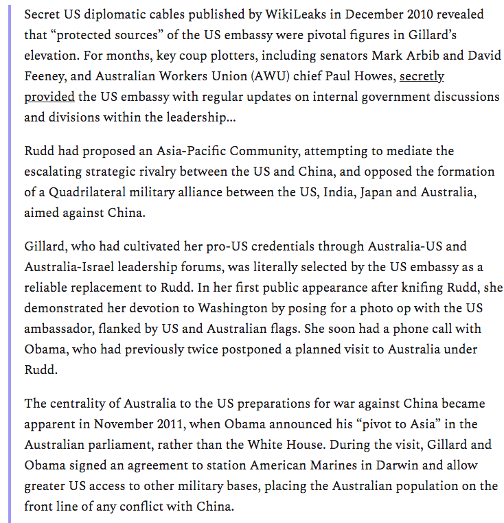 They got rid of Whitlam, then when we chose a PM in 2007 who Washington considered too friendly toward China they did it again, replacing Kevin Rudd with the compliant Julia Gillard.  @WSWS_Updates reports: https://www.wsws.org/en/articles/2020/06/24/coup-j24.html