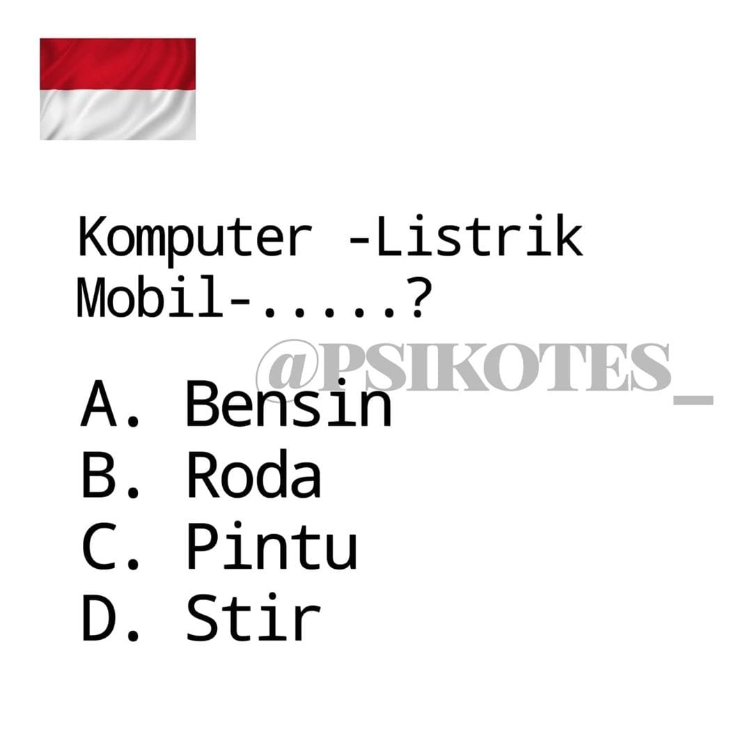 ini cuma tes psikotes biasanya kok! masa kamu ga bisa jawab soal kek gini sih? 😋😋