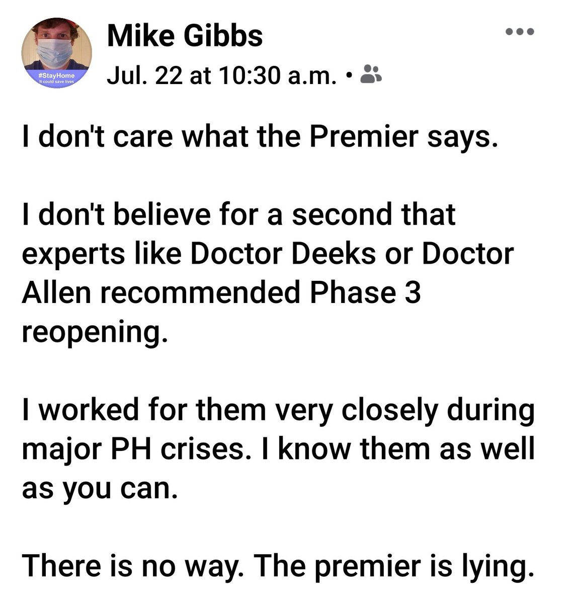 Dr. Allen is the same as Dr. Deeks.Same passion. Same resolute commitment to service. To serve us not power.So, a few things are probably happening constantly during pandemic..../