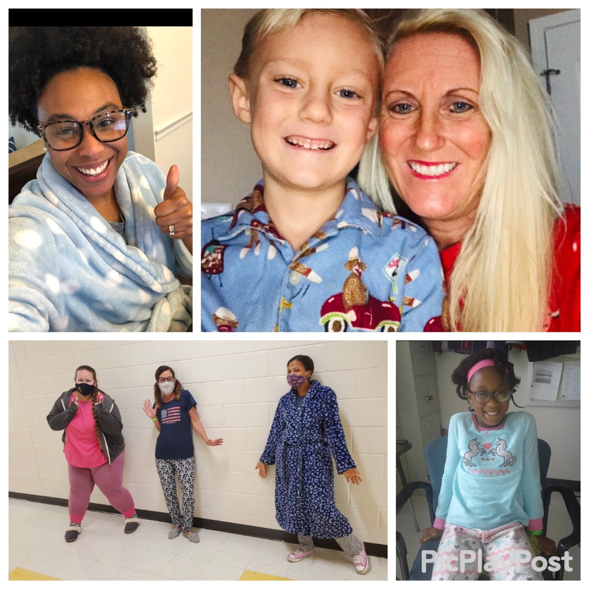 HighlandESHawks's tweet photo. 📣 We’ve got spirit, yes we do! 📣We’ve got spirit, how about you? Some pics from today’s spirit day- PJ day! Don’t forget- Wednesday is Wacky Tacky day! #BeBoldatHighland #VirtualSpiritWeek https://t.co/U6LJjuzvnf