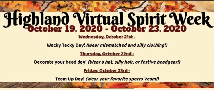 HighlandESHawks's tweet photo. 📣 We’ve got spirit, yes we do! 📣We’ve got spirit, how about you? Some pics from today’s spirit day- PJ day! Don’t forget- Wednesday is Wacky Tacky day! #BeBoldatHighland #VirtualSpiritWeek https://t.co/U6LJjuzvnf