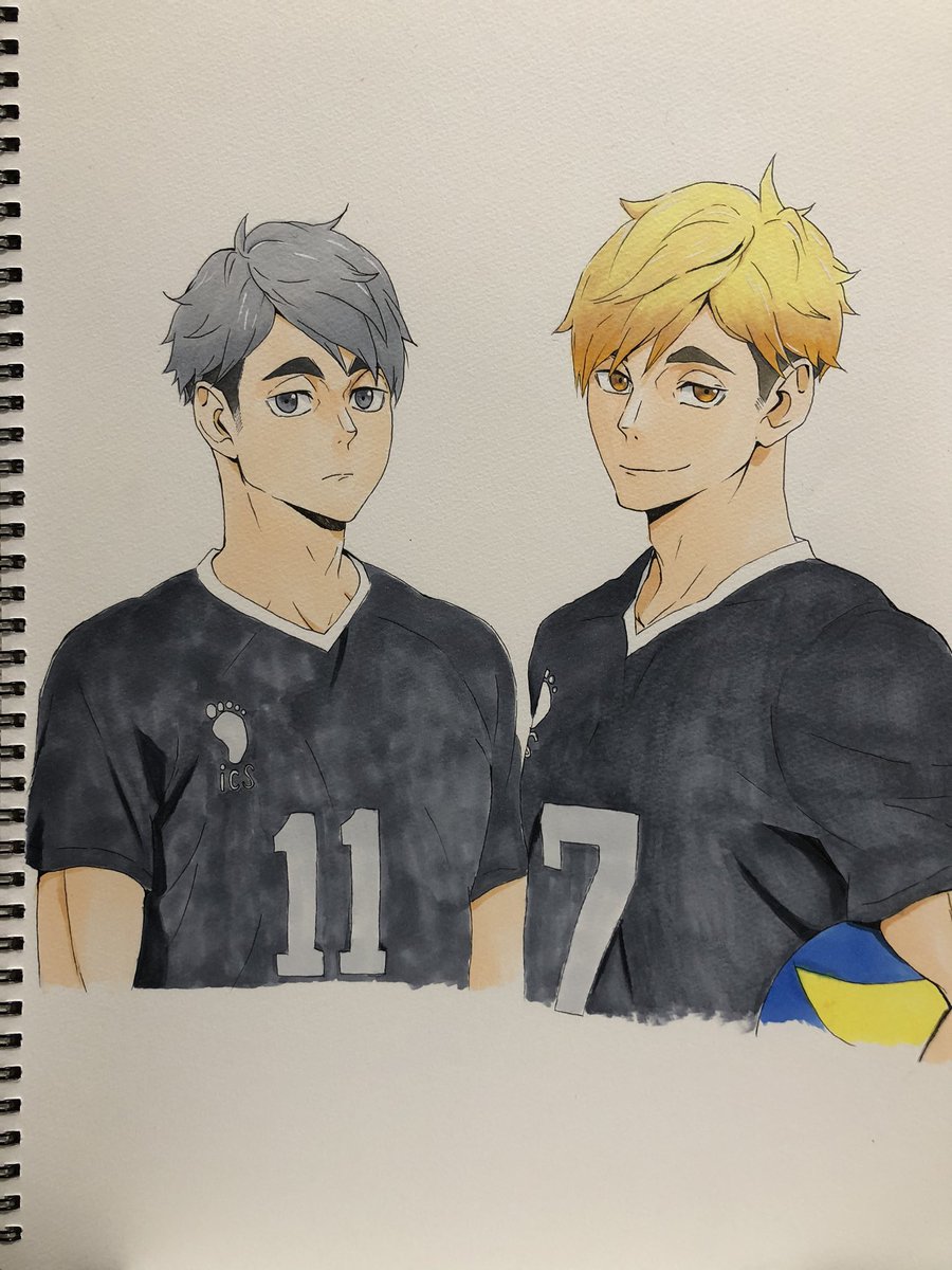 ハイキュー 宮兄弟 完成しました ハイキュー 宮侑 宮治 模写 シンマのイラスト