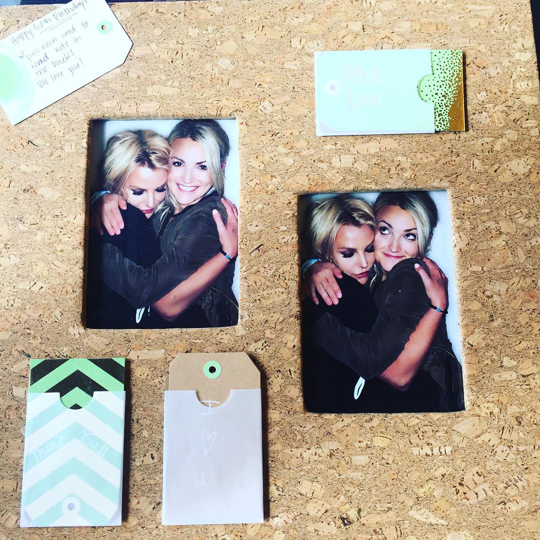 Jamie Lynn sent Lou Taylor a hand-crafted gift with pictures of her and Britney for her 50th birthday.  #FreeBritney