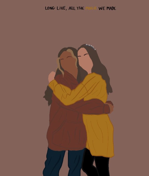 rach - how can i explain that you became this little light in my life this fast? because it’s what it is : you’re a sunshine and i love being ur friend. i wanted to make u happy by drawing this memory of you and jade. because it’s special. you’re special. i love you, so much