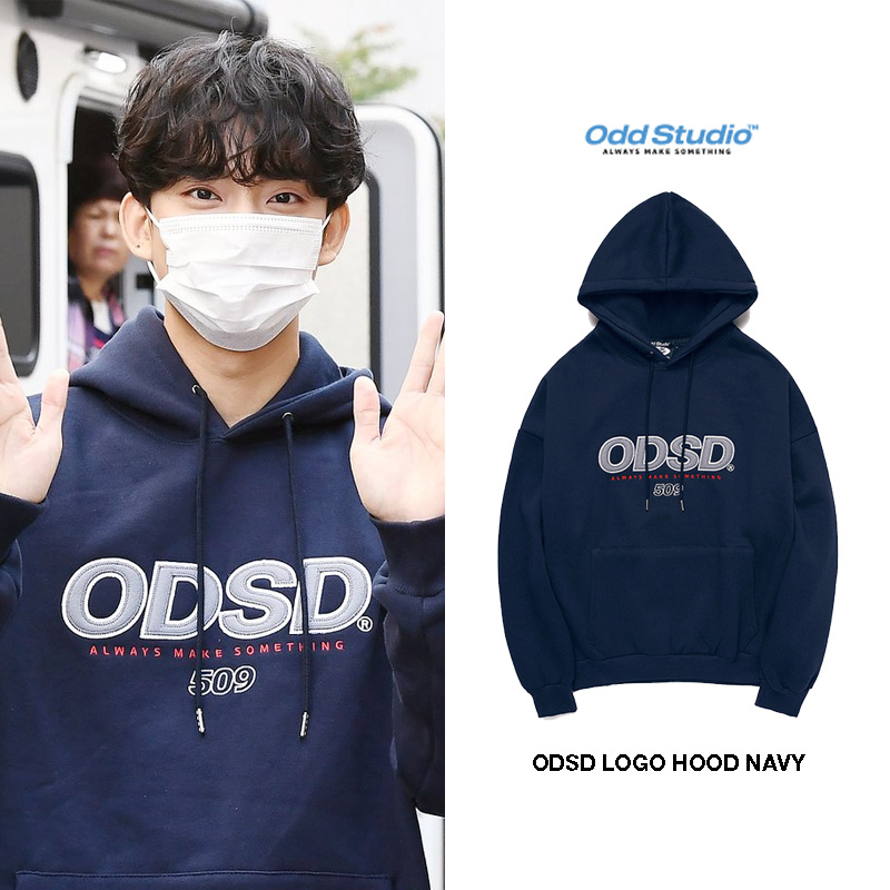 201020 B1A4 공찬 착용 TOP - [ODDSTUDIO] ODSD LOGO HOOD NAVY #B1A4
