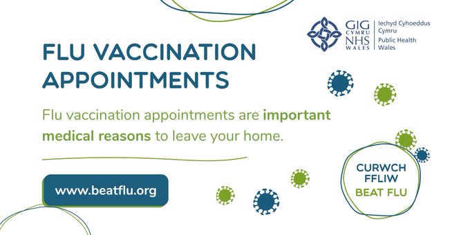 IMPORTANT NOTICE for upcoming national βfirebreakβ period:
Flu vaccination appointments are important medical reasons to leave your home.
Protect yourself and others. If you have an appointment booked, please attend. #BeatFlu https://t.co/nEkApAKoyj