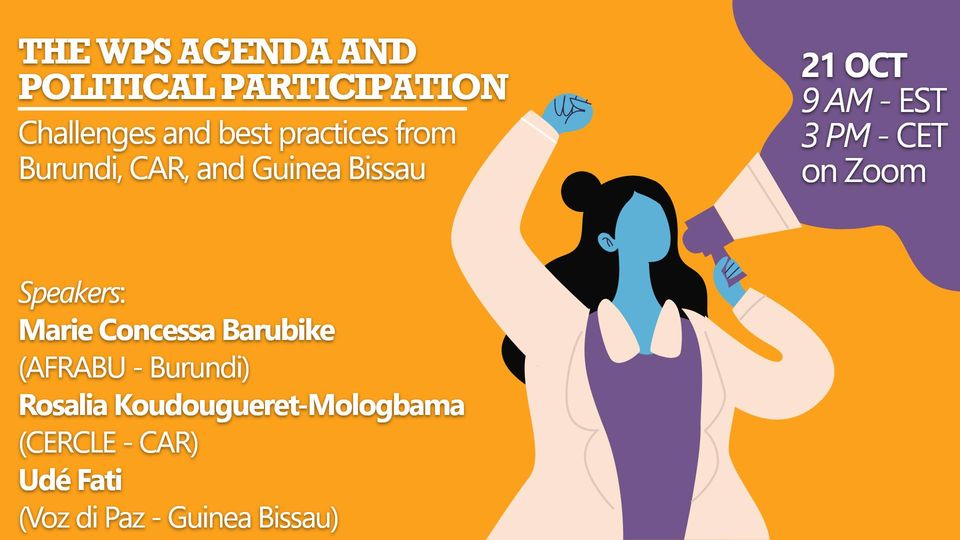 A 15h CET : le 3e épisode de notre série de dialogues virtuels #KeyVoicesWPS sur l'élaboration de l'Agenda #WPS2020. Sujet du jour: l'Agenda #WPS et la participation politique, avec nos partenaires de #GuinéeBissau, du #Burundi et de #RCA #WPSin2020 🔗bit.ly/2Tai1xA