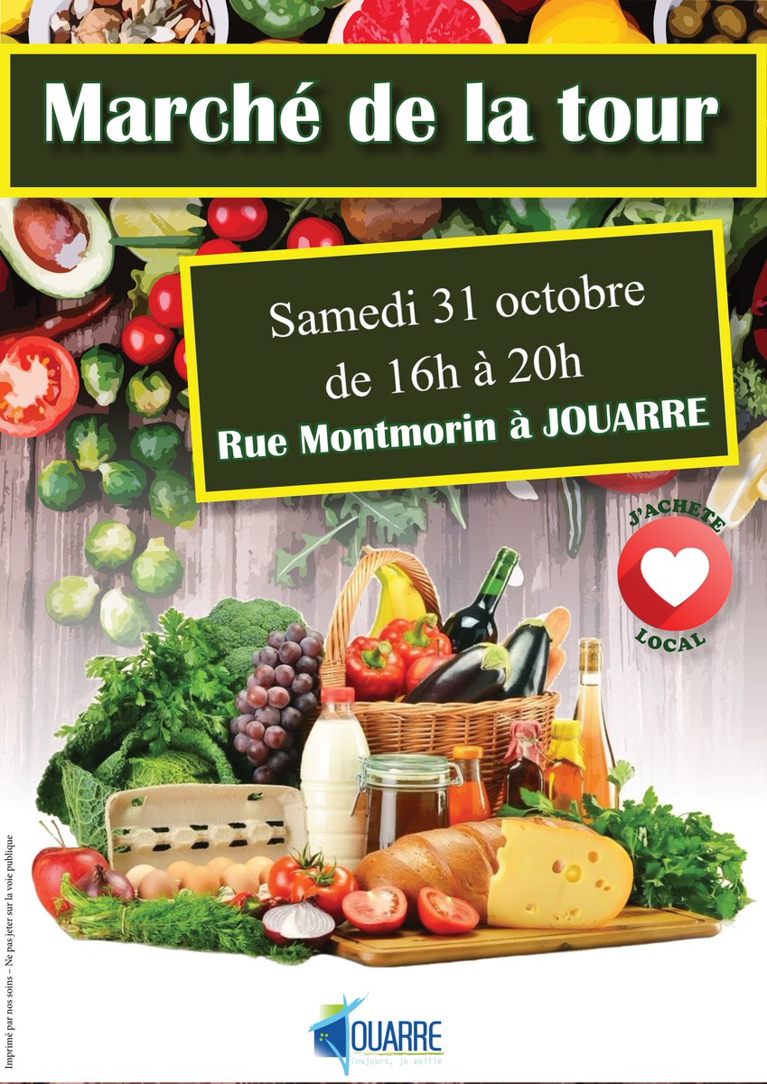 Ville de Jouarre (@villedejouarre) on Twitter photo #jouarrecommercesetcouvrefeu
En raison des nouvelles directives gouvernementales, le Marché de la Tour <a href="/jouarre/">Damien Jouarre</a> se déroulera sur des horaires légèrement différents afin de permettre aux visiteurs et exposants d'être de retour chez eux avant 21h.
#jouarremarchedelatour #jouarrecommercesetcouvrefeu
En raison des nouvelles directives gouvernementales, le Marché de la Tour <a href="/jouarre/">Damien Jouarre</a> se déroulera sur des horaires légèrement différents afin de permettre aux visiteurs et exposants d'être de retour chez eux avant 21h.
#jouarremarchedelatour