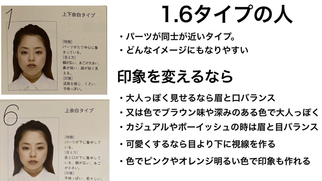 Nakamura Ryota 顔はパーツ配置と余白でほぼ決まる パーツ配置以外は同じ画像 パーツ同士が近いと印象は強く 余白が広いほど視線が離れ パーツが弱く見えやすい その他に 輪郭 卵 面長 綺麗 大人っぽい 丸 幼い 顎ライン シャープ クール Nakamura Ryota 顔はパーツ配置と余白でほぼ決まる パーツ配置以外は同じ画像 パーツ同士が近いと印象は強く 余白が広いほど視線が離れ パーツが弱く見えやすい その他に 輪郭 卵 面長 綺麗 大人っぽい 丸 幼い 顎ライン シャープ クール