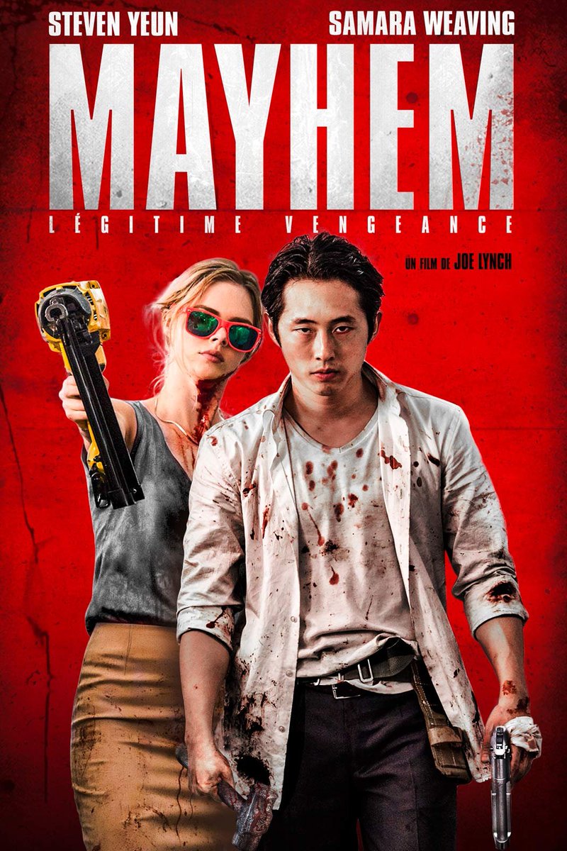 Mayhem:Play on a rage zombie formula in a Dredd-style tower-attack, Steve Yeun is a lawyer in a building quarantined over an outbreak of rage virus, trying to fight his way to the top floor to kill his shitty boss as long as he can't be held liable for murder.