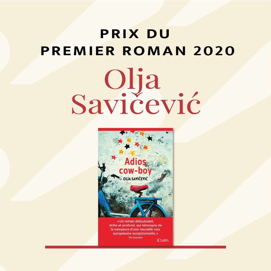 🎉 Nous avons le plaisir de vous annoncer qu'Olja Savičević vient de remporter le Prix du Premier Roman 2020 en littérature étrangère pour son roman « Adios cow-boy ». Toutes nos félicitations à la lauréate !
#prixdupremierroman2020 #OljaSavičević #adioscowboy