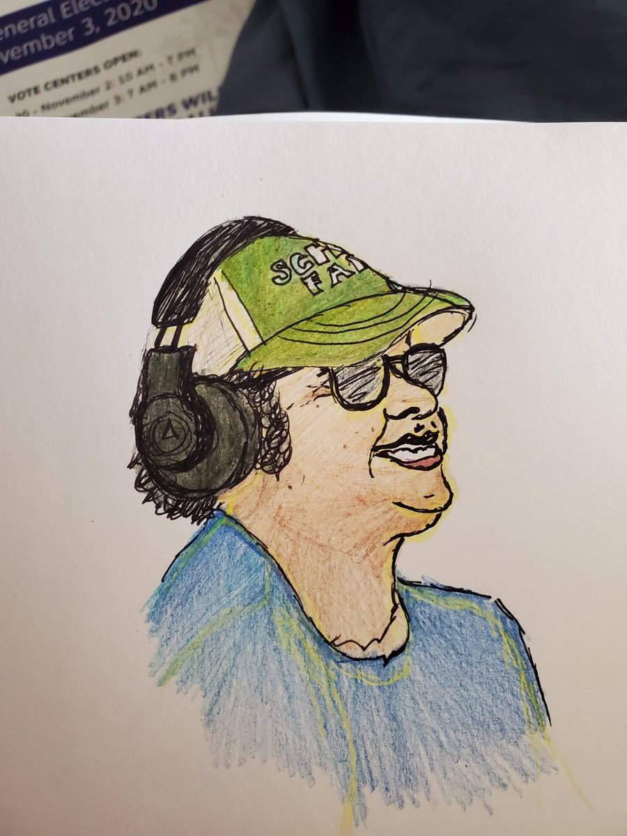 WhilePod's tweet image. Co-creator Jackie drew this for me! I would love for this to be a pin or sticker one day. What do y'all think?