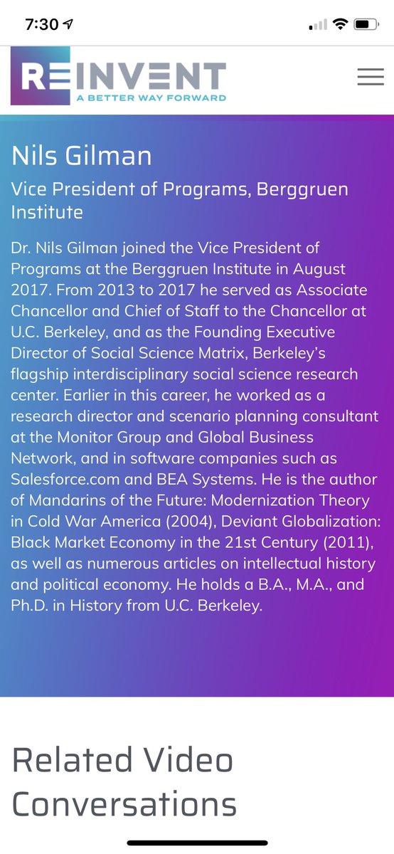 TIP was organized by Rosa Brooks & Nils Gilman. Brooks served in the Pentagon as a high-level official & sits on the board of Open Society Foundation (Soros’ Foundation) Gilman is an author & VP of Programs at Berggruen Institute & appears on Rockefeller Foundation website.