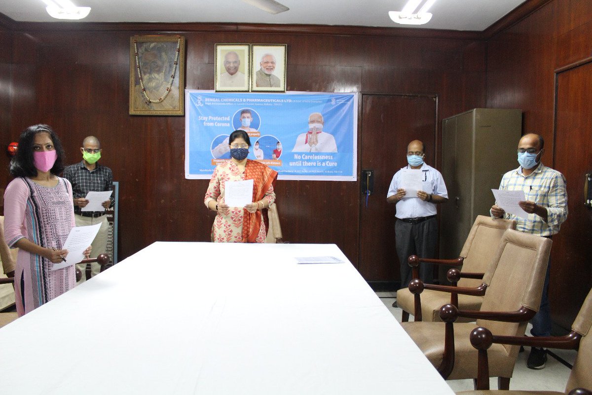 Bengal Chemicals & Pharmaceuticals Limited (@bcplkol) on Twitter photo To join the Jan Andolan launched by Hon'ble Prime Minister for fight against #COVID19 , Managing Director <a href="/bcplkol/">Bengal Chemicals & Pharmaceuticals Limited</a> administered the pledge to the Officers and Employees of the Corporate Office of BCPL. #Unite2FightCorona To join the Jan Andolan launched by Hon'ble Prime Minister for fight against #COVID19 , Managing Director <a href="/bcplkol/">Bengal Chemicals & Pharmaceuticals Limited</a> administered the pledge to the Officers and Employees of the Corporate Office of BCPL. #Unite2FightCorona