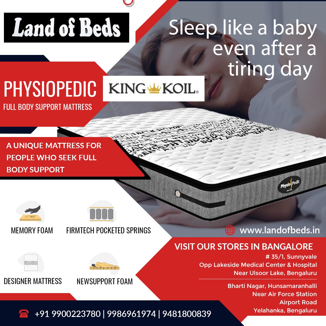 A unique mattress for people who seek full body support. 
Visit Us : landofbeds.in
.
.
.
#landofbeds #Sleepessentials #Mattressstore #Mattressdealers #Kingkoilbangalore #KingKoil  #LuxuryMattress #luxurylifestyle #luxurybedroom #luxuryinteriors #PhysioPedic