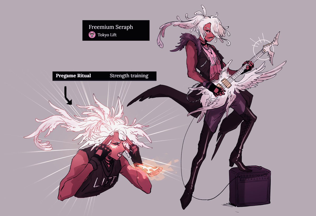 i can only post my #blaseball art at ass o’clock, anyway here’s my take on freemium : they Lift with their psychic powers!!! 🏋️‍♂️