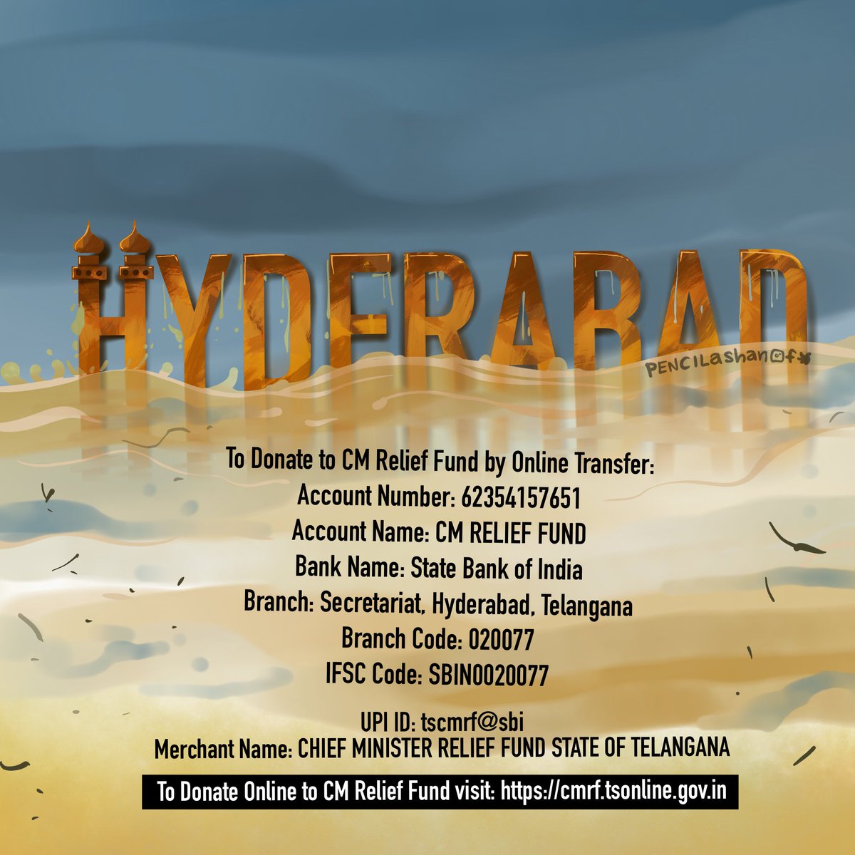 HELP HYDERABAD!
It’s a difficult time for everyone, but those who can help please help ❤️ 
#hyderabadrains #hyderabadfloods #hyderbad #indians #india