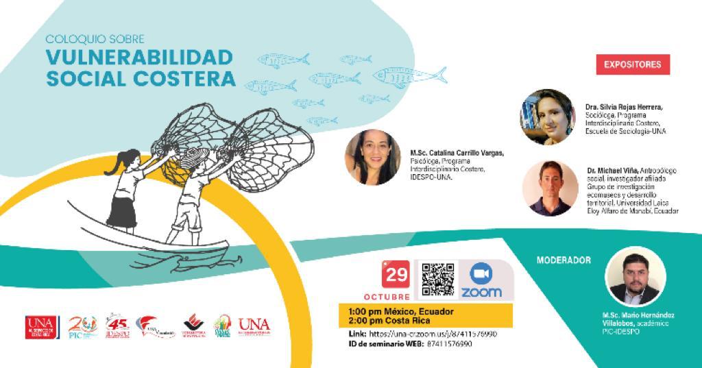 CosteroPic's tweet photo. En el marco del Vigésimo Aniversario del Programa interdisciplinario Costero se les invita al coloquio: Vulnerabilidad social costera.  Un debate que cobra fuerza en momentos de crisis sanitaria, económicas social y ambiental. https://t.co/dVAFsymk8l