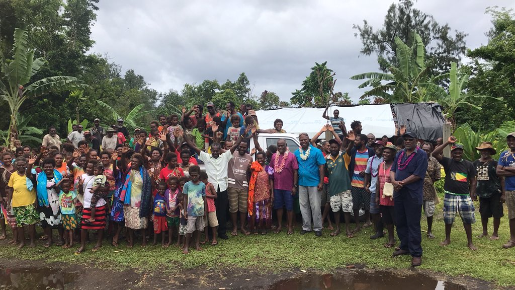 LiniLora's tweet photo. First ever Government vehicle handed over to the people of East Pentecost in Vanuatu by Minister of Health Hon. Silas Bule Melve, witnessed by the Director General of the Ministry of Health, Mr Russel Tamata. History made today after 40 years. #Vanuatu https://t.co/yeZtiPoIDI