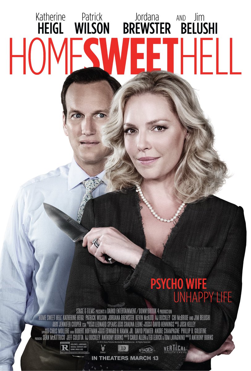 Home Sweet Hell:Kind of a dark-comedy suspense about a schmuck who falls for a secretary using an extramarital affair to grift him, and finds out his wife is willing to commit any number of murders to maintain the veneer of happy upper middle class suburban life.