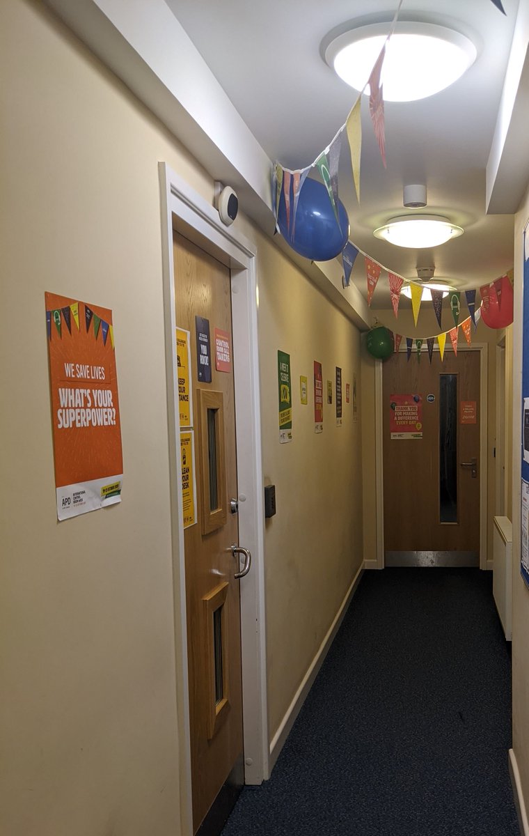 Our Control Room corridor looking bright and colourful for International Control Room Week. #Unsungheroes #heroesinheadsets