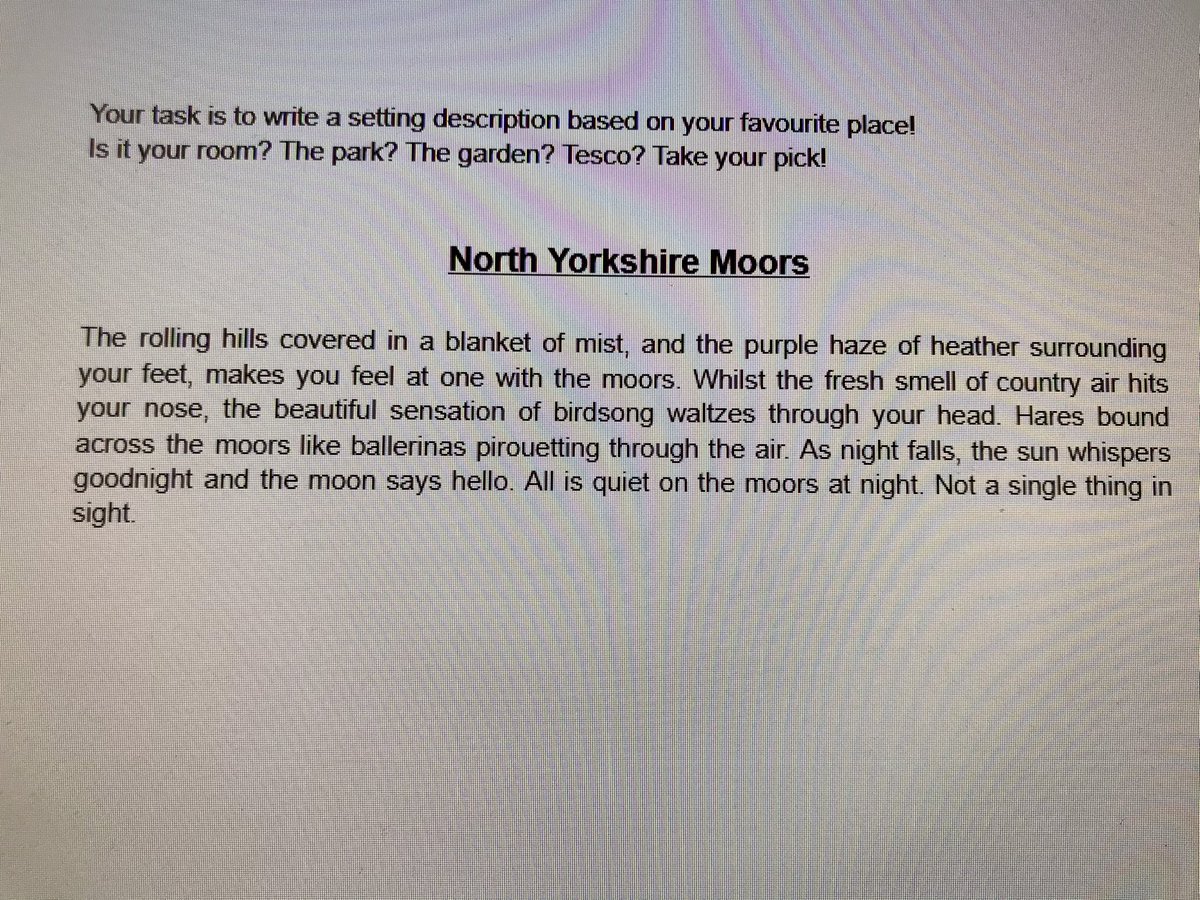LucyOnionsAuth's tweet photo. My #daughter, Molly’s, #homework. I gave her the words up to the first comma. She did the rest. I think it’s #amazing! @thebentleyfed 

#northyorkmoors #goathland #northyorkmoorsnationalpark #welovegoathland #writinghomework https://t.co/aldERVhGmY
