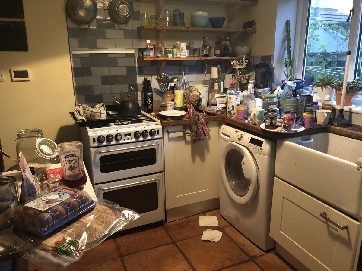janeclarejones's tweet image. On Monday we released the Census report and yesterday the proofs for The Radical Notion went to the printers. 

In honour of making reproductive labour visible, this is what happens to your kitchen when you’re really really really busy and your cleaning fairy is yourself.