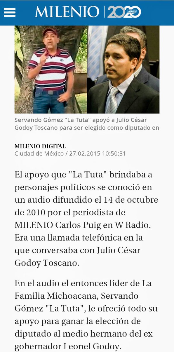 6.- También promovió la candidatura a diputado de Julio César Godoy medio hermano del exgobernador de Michoacán  @leonelgodoy muy cercano a  @lopezobrador_ .... Julio César Godoy amigo de Servando Gómez "La Tuta" líder del cartel los Caballeros Templarios.