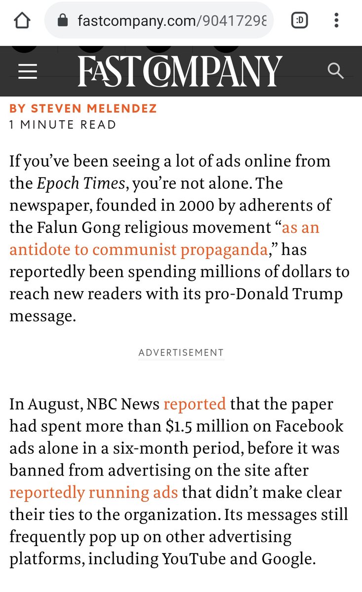 Epoch news, the media wing of the Falun Gong cult isn't a source for Truth it is a source for pro Trump propanda that spent in excess of $1.5 million on FB ads for Trump in a 6 month period. https://www.fastcompany.com/90417298/whats-the-deal-with-the-epoch-times-heres-why-youre-seeing-so-much-pro-trump-content