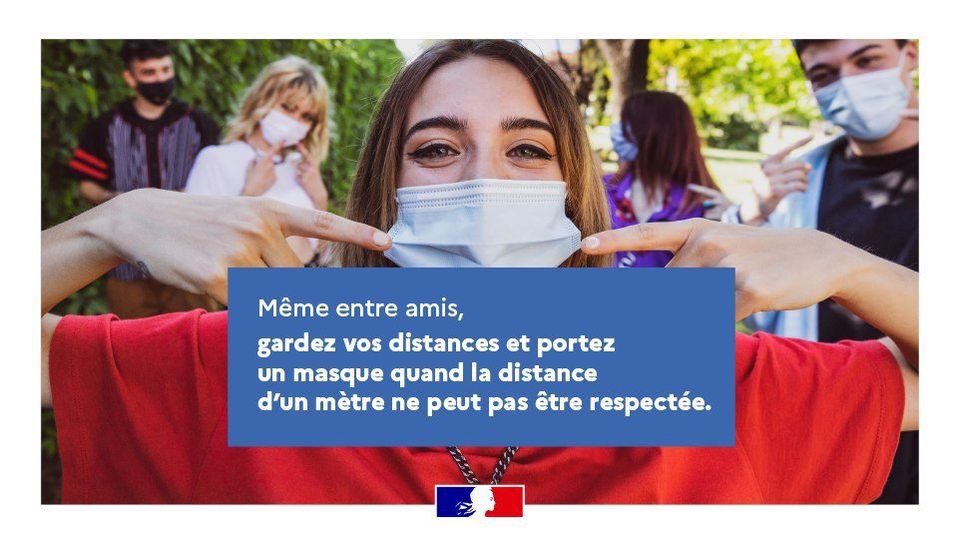#COVID19 🦠
Continuez à protéger votre santé & celle de vos proches
👧↔️👨🏾🦱↔️👩🏻↔️🧔🏿
✅Même entre amis, gardez vos distances et portez un masque quand la distance d'1 mètre ne peut pas être respectée 😷
👉https://t.co/4vYGX2kio1
via @MinSoliSante
#coronavirus https://t.co/YYBejZI8GC